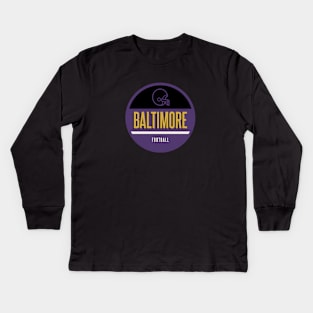 Baltimore retro football Kids Long Sleeve T-Shirt